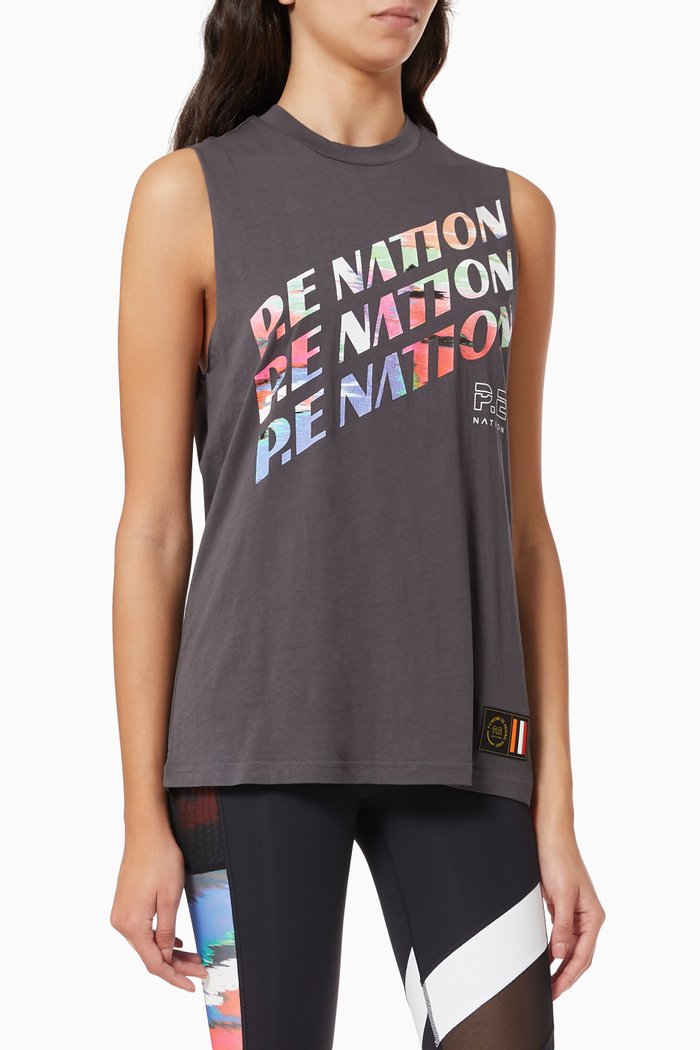 

Check Mark Tank Top in Organic Cotton, Grey