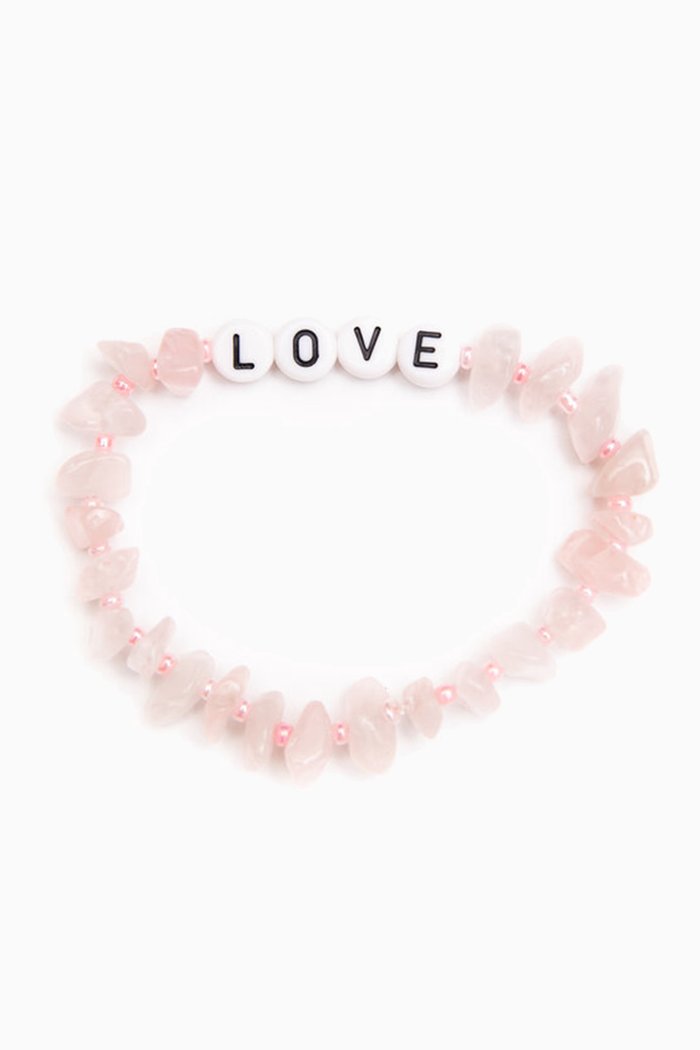 

Love Rose Quartz Crystal Healing Bracelet, Pink