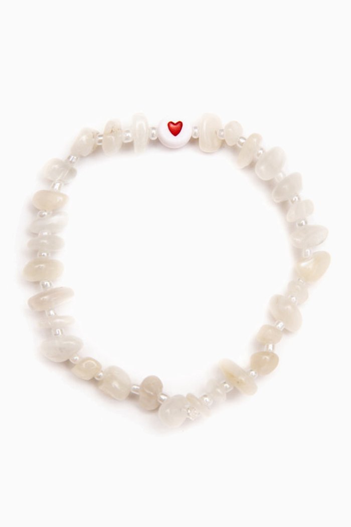 

Love Heart Moonstone Crystal Healing Bracelet, Neutral