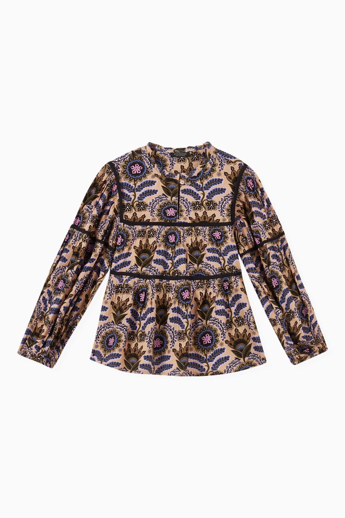 

Allover Printed Top in Crepe, Multicolour