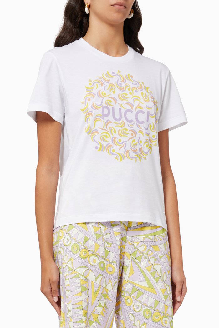 

Logo Print T-shirt in Cotton Jersey, White