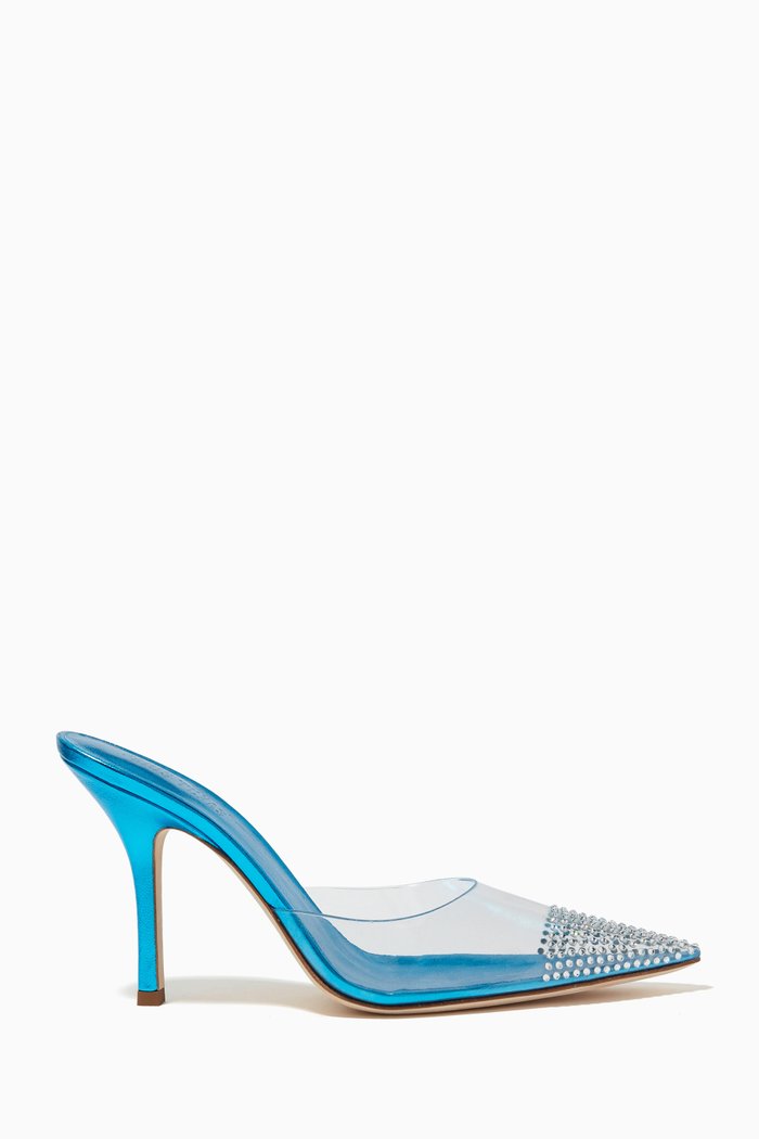 

Holly Cherry Mules in Crystal PVC, Blue