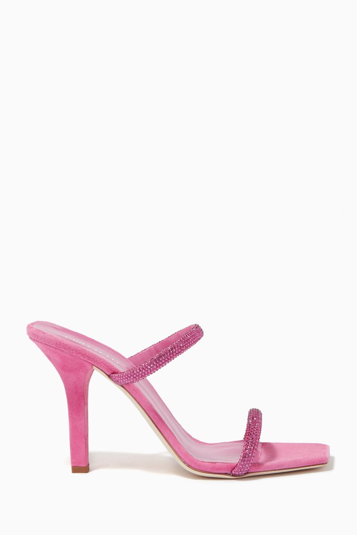 

Holly Linda Mules in Suede & Crystal, Pink