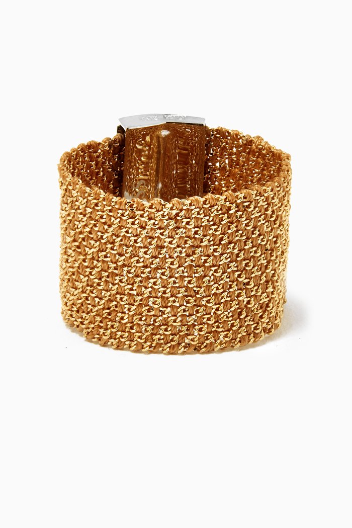 

Yarn Mesh Ring in 14kt Yellow Gold & Silk