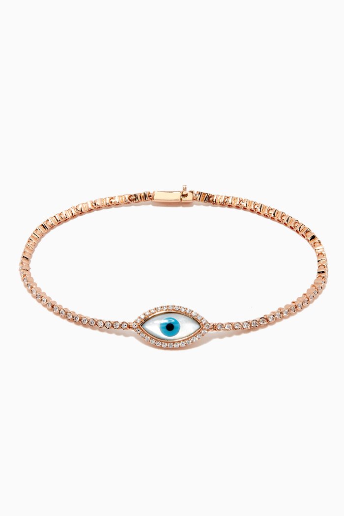 

Evil Eye Tennis Bracelet in 14kt Rose Gold