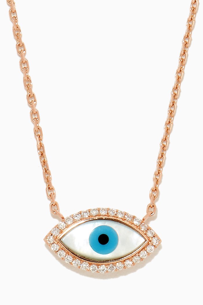 

Evil Eye Pendant Necklace in 14kt Rose Gold