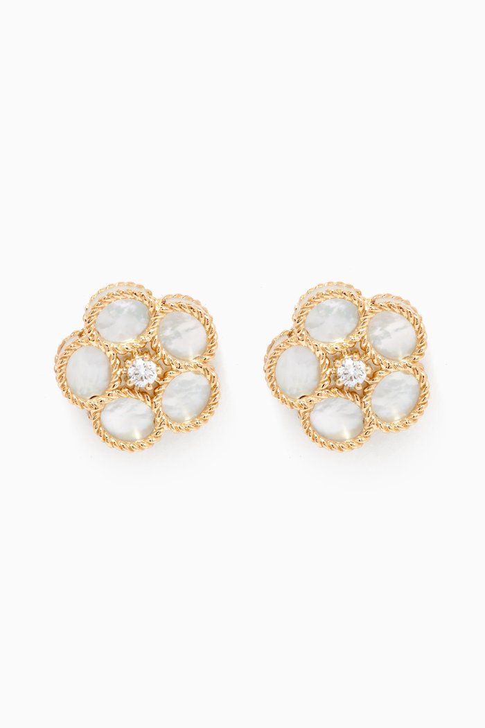 

Flower Studs in 14kt Yellow Gold, White