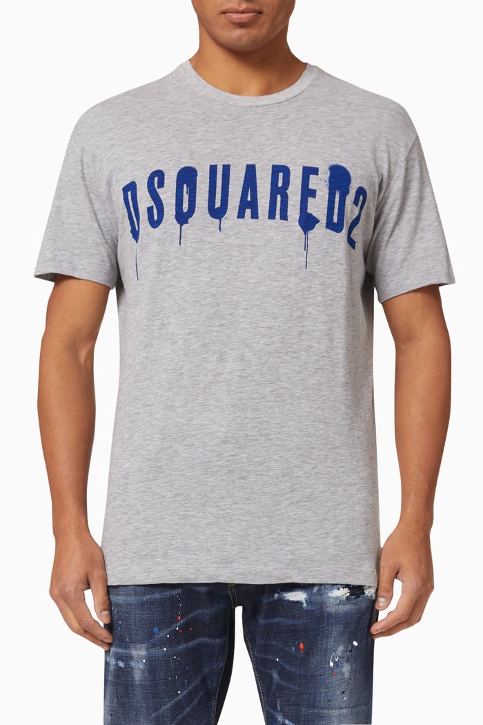 

Logo Spray T-shirt in Cotton Jersey, Green