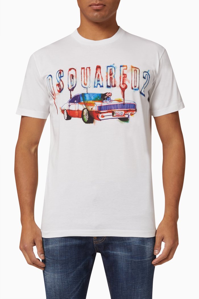 

Fast Car T-shirt in Cotton Jersey, White