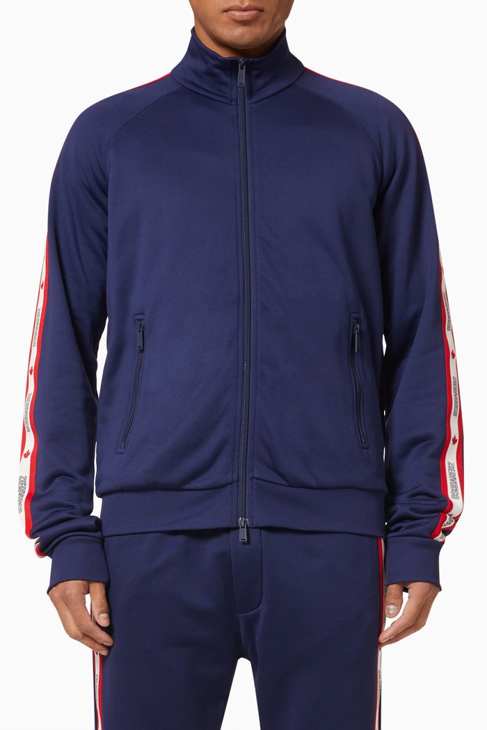 

Sport Tape Sweatshirt in Cotton Blend, Blue