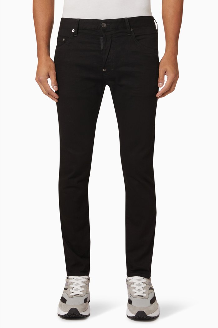 

Slim Fit Jeans in Stretch Cotton Blend, Black