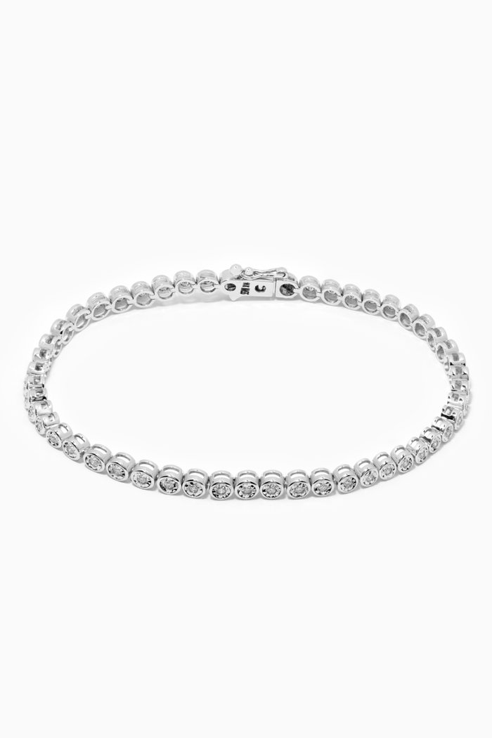 

Round Diamond Tennis Bracelet in 14kt White Gold, Silver