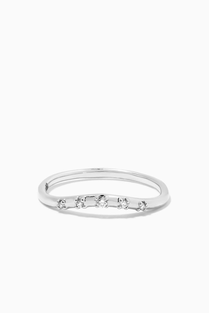 

Curve Diamond Band in 14kt White Gold, Silver