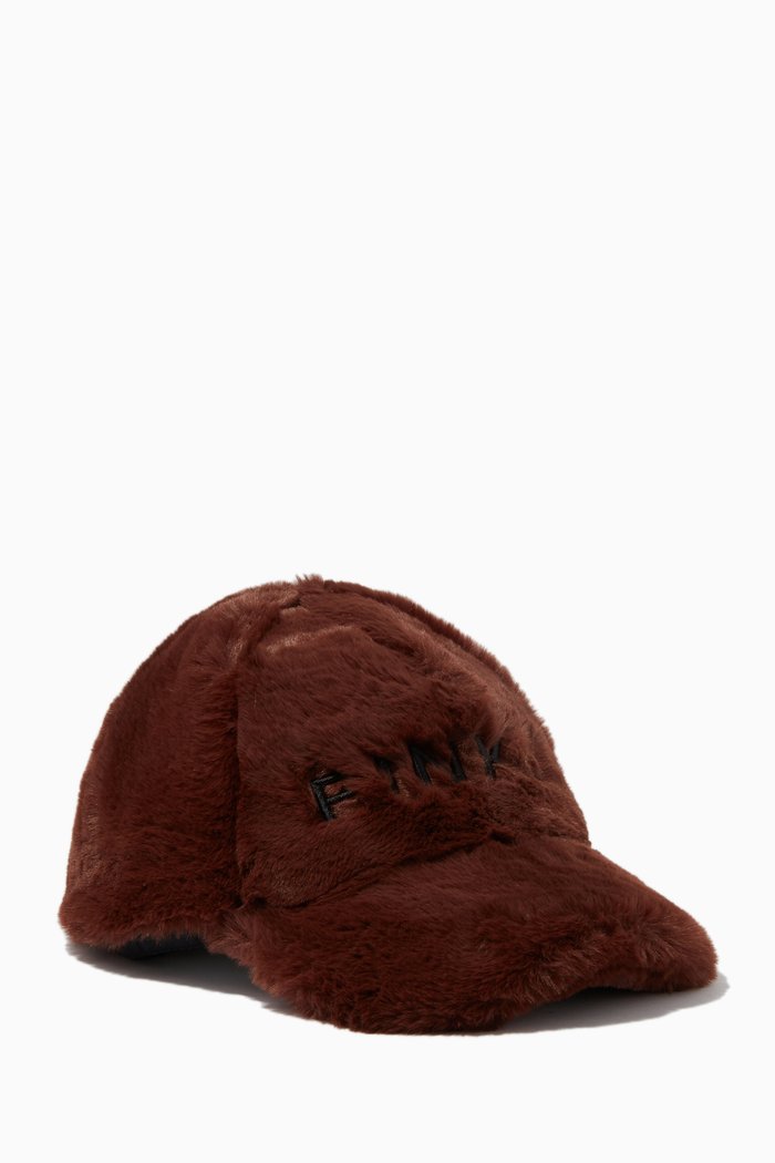 Macinare Cap in Faux Fur, Brown