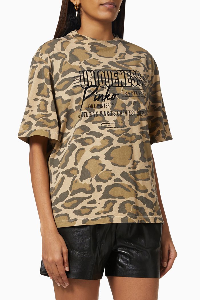

Raffigurare Animal Print T-shirt in Cotton, Multicolour