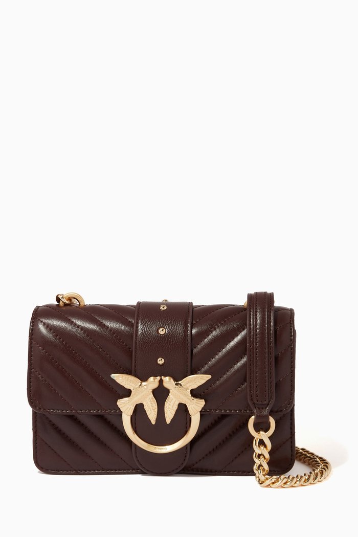 

Mini Love Icon V Quilt 3 Bag in Leather, Brown
