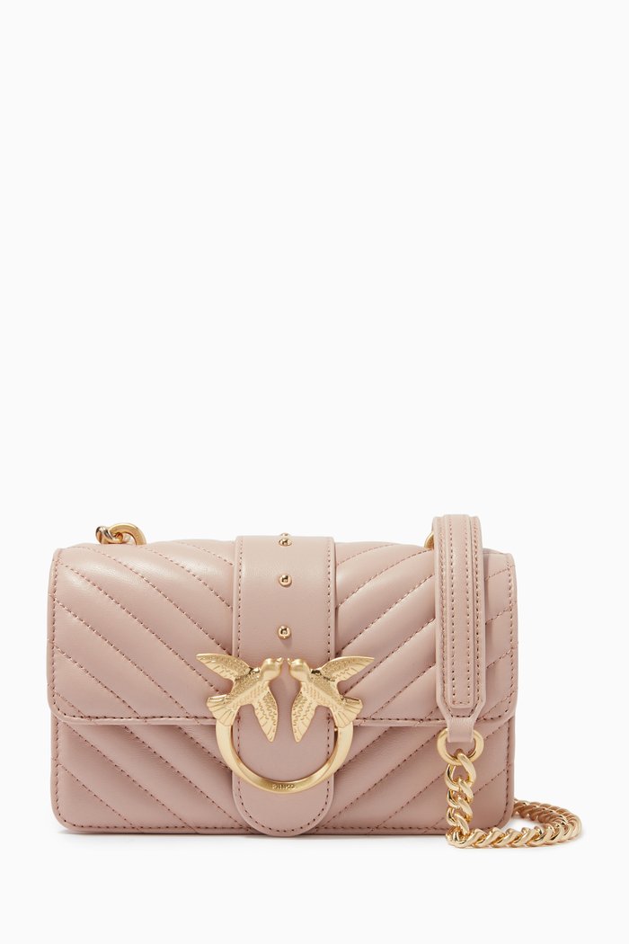 

Mini Love Icon V Quilt 3 Bag in Leather, Pink