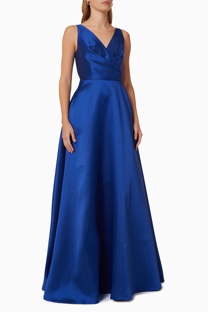 Rae Gown in Silk Blend, Blue