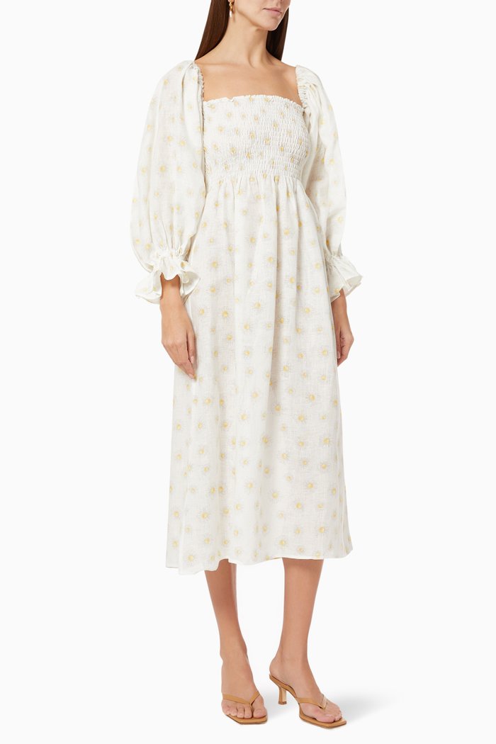 Atlanta Dress in Linen, White