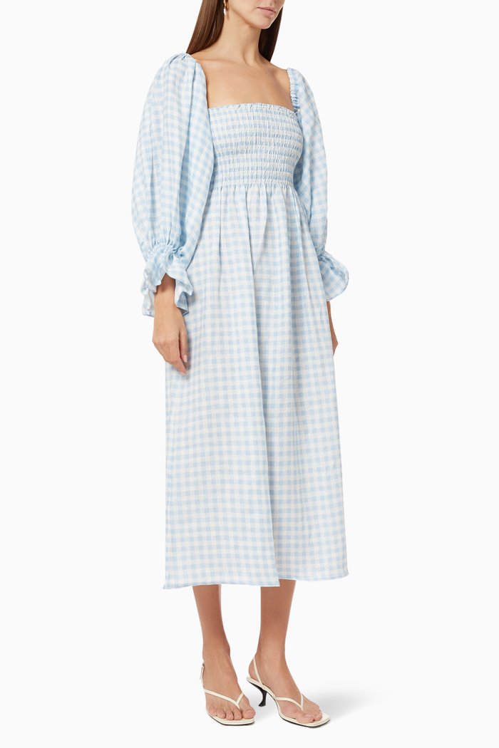 

Atlanta Dress in Linen, Blue