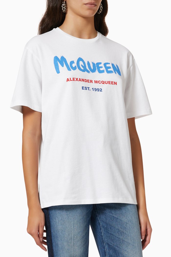 

McQueen Graffiti T-shirt in Cotton Jersey, Multicolour