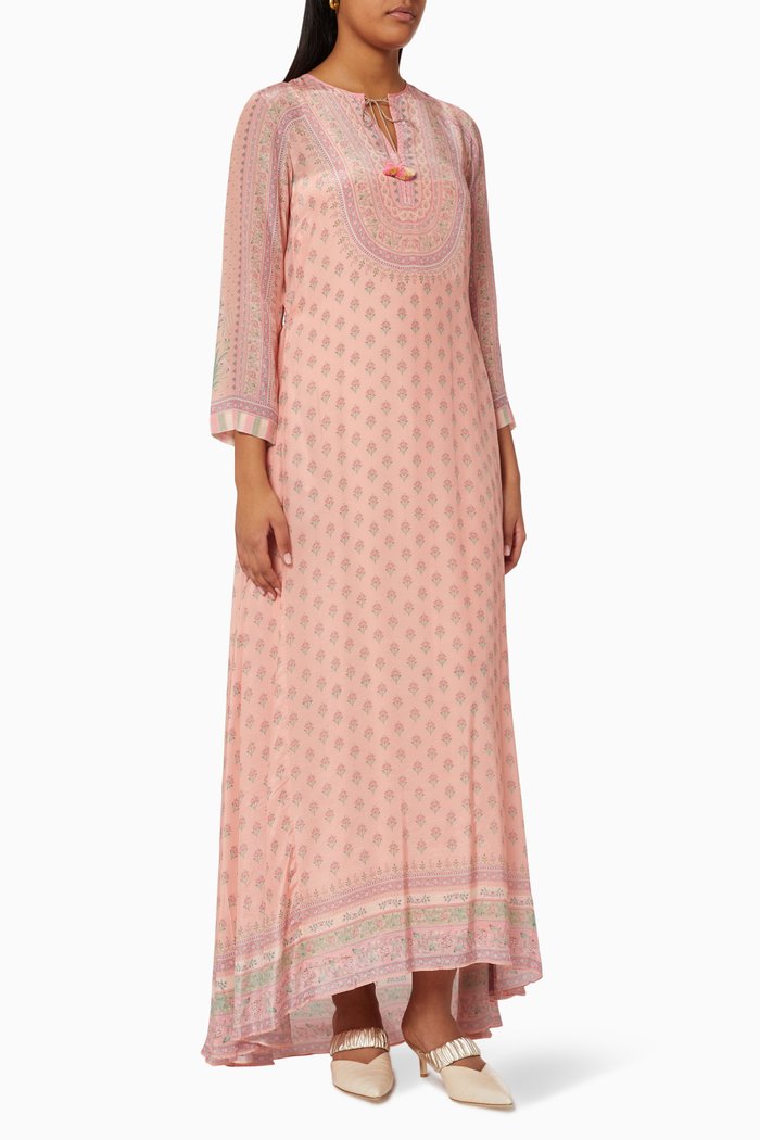 

Digitally Printed Kaftan in Viscose, Pink