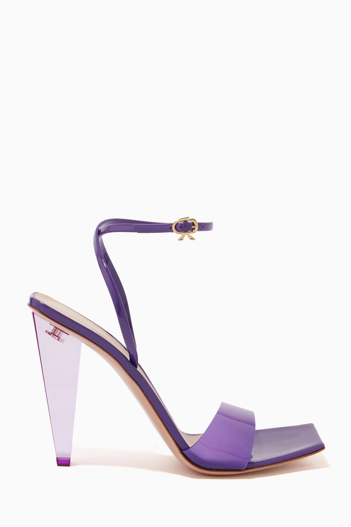 

Odyssey 105 Sandals in Calfskin & Plexi, Purple