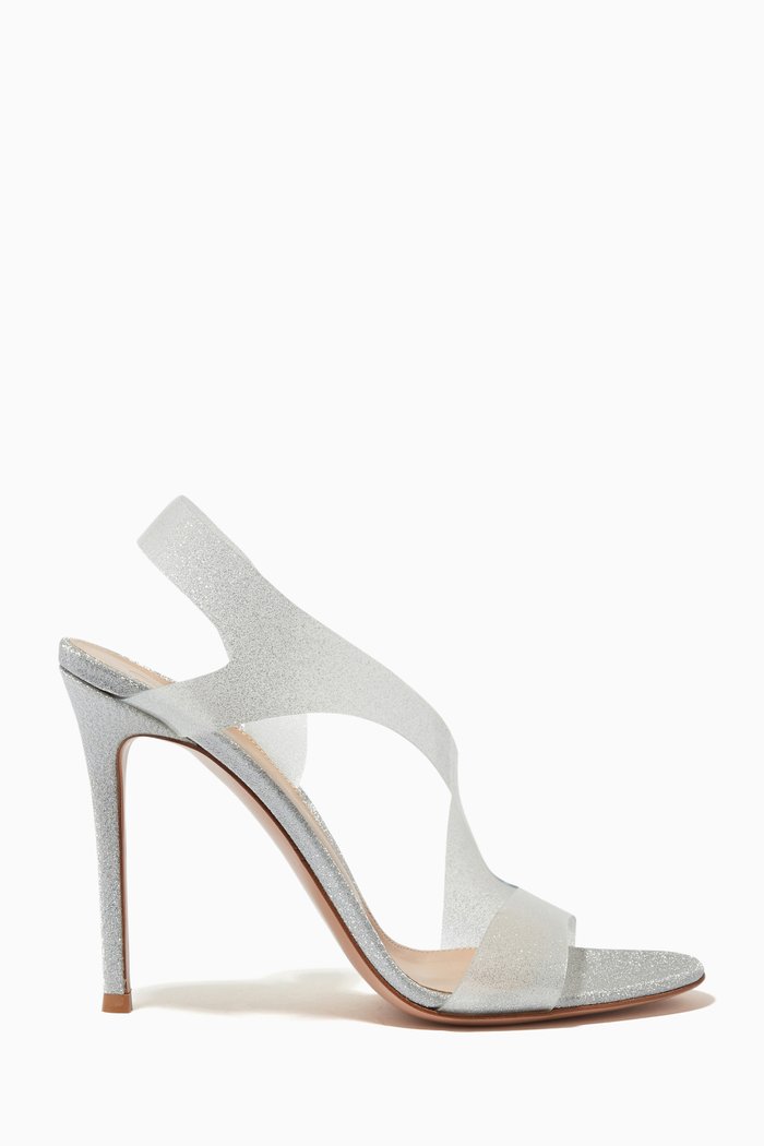 

Metropolis 105 Sandals in Plexi & Glitter, Silver