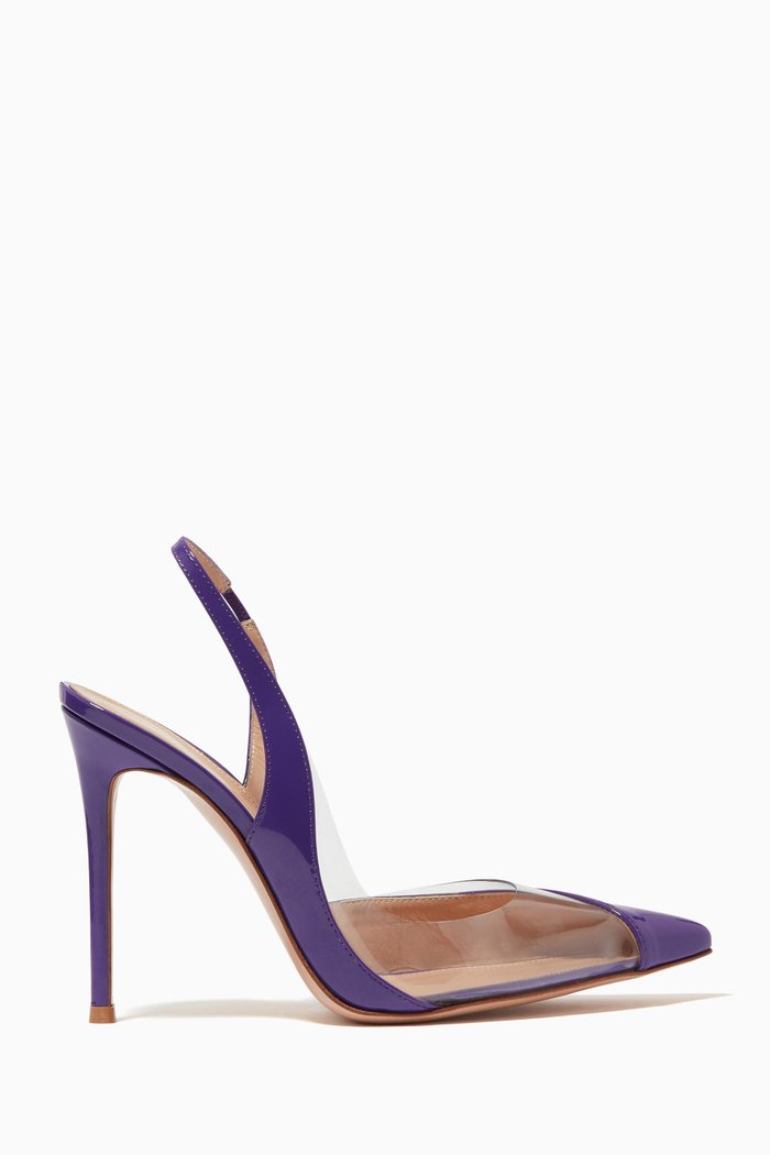 

Slingback Pumps 105 in Plexi & Patent Leather, Purple