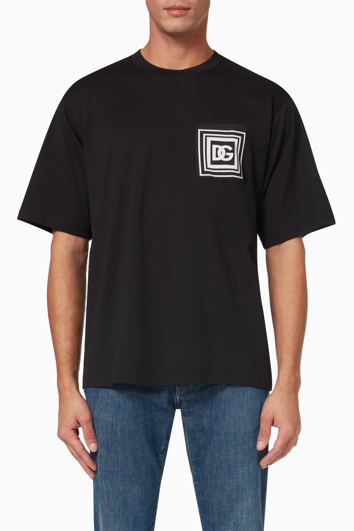 

Magnificent DG Logo T-shirt in Cotton Jersey, Black