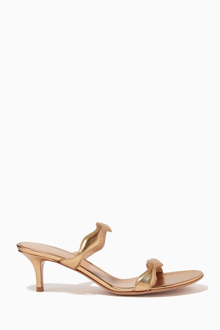 

Wavy 55 Sandals in Metallic Nappa, Gold