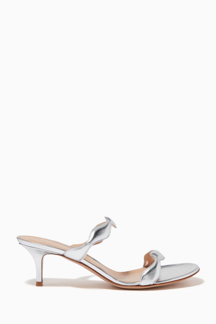 

Wavy 55 Sandals in Metallic Nappa, Silver