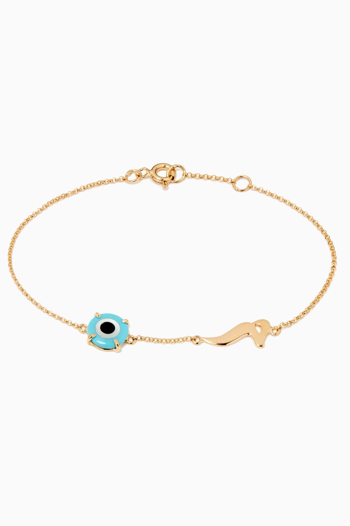 

Mina "M" Bracelet with Mother of Pearl in 18kt Yellow Gold