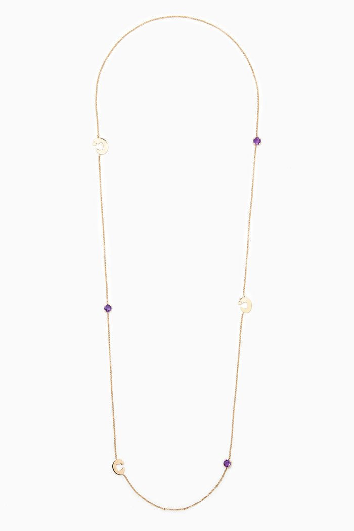 

Mina "N" Amethyst Necklace in 18kt Yellow Gold