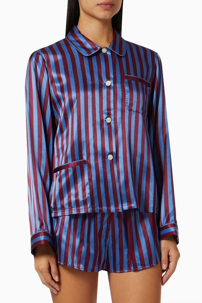 Ruthie Top in Silk, Blue