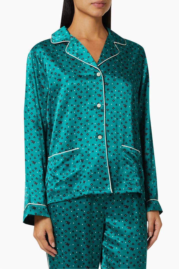 

Jane Top in Viscose & Silk, Green