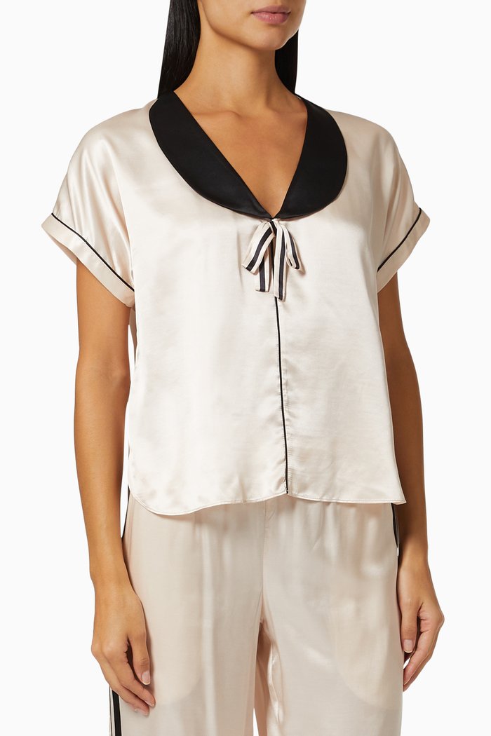 

Joanie Top in Viscose & Silk, Pink