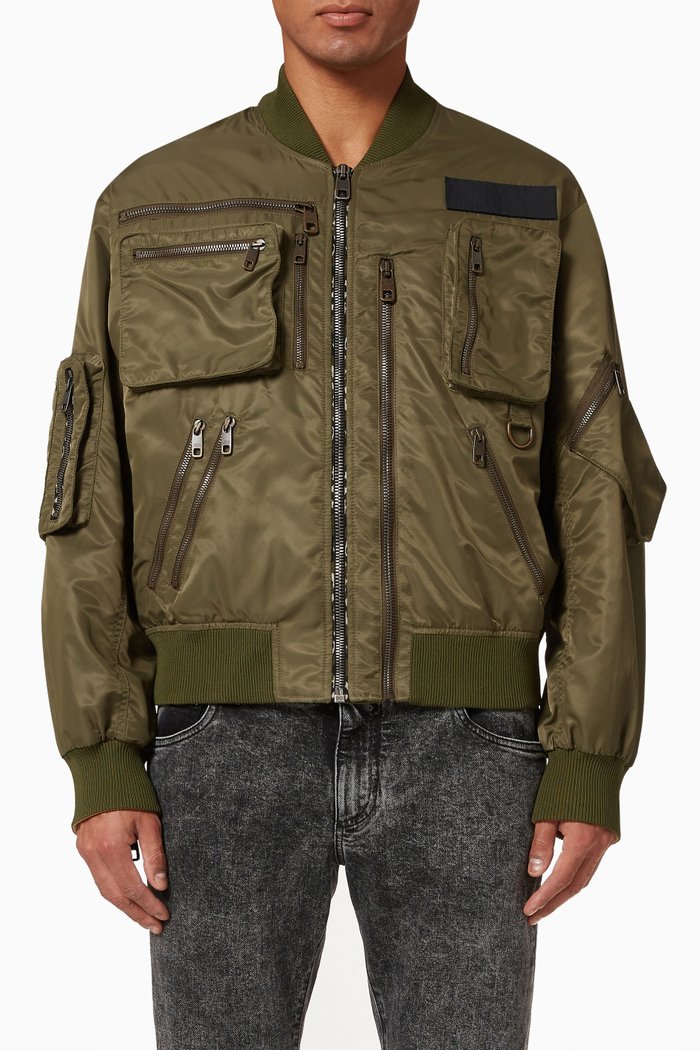 

Bomber Jacket in Nylon, Green