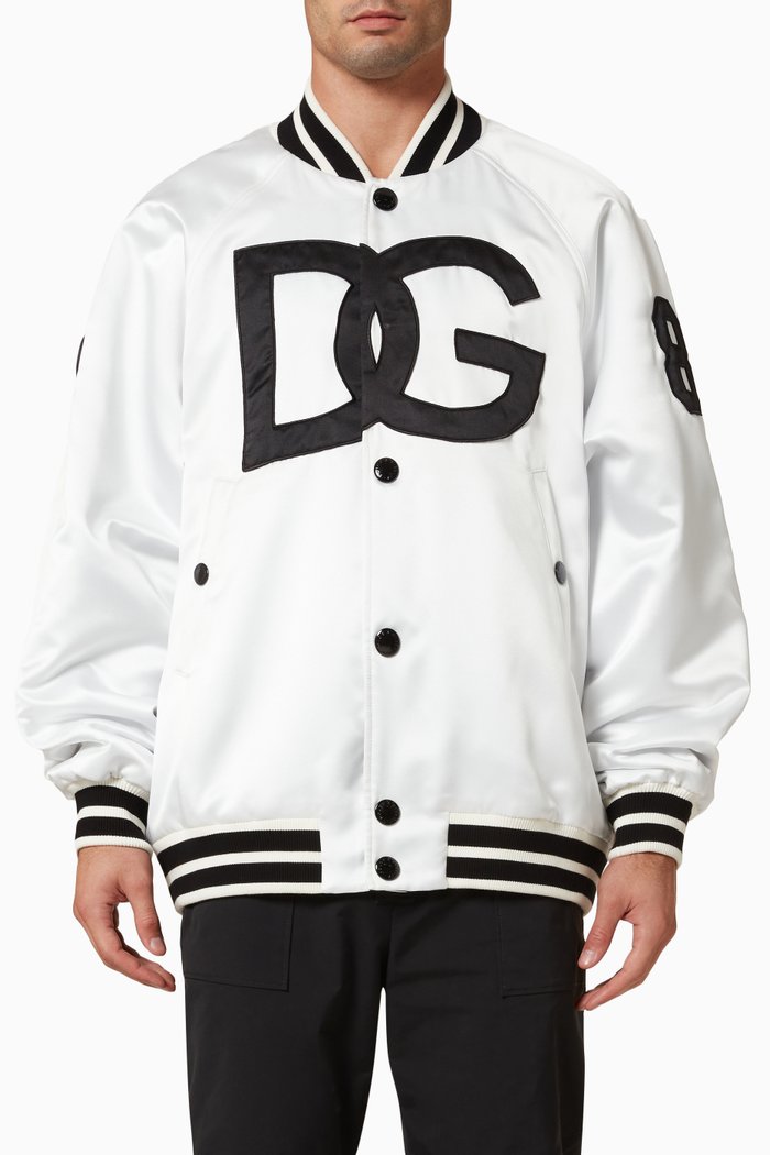 

DG Embroidery and Patch Jacket in Satin, White
