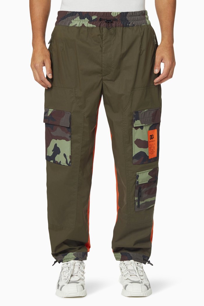 Two Tone Cargo Pants, Green