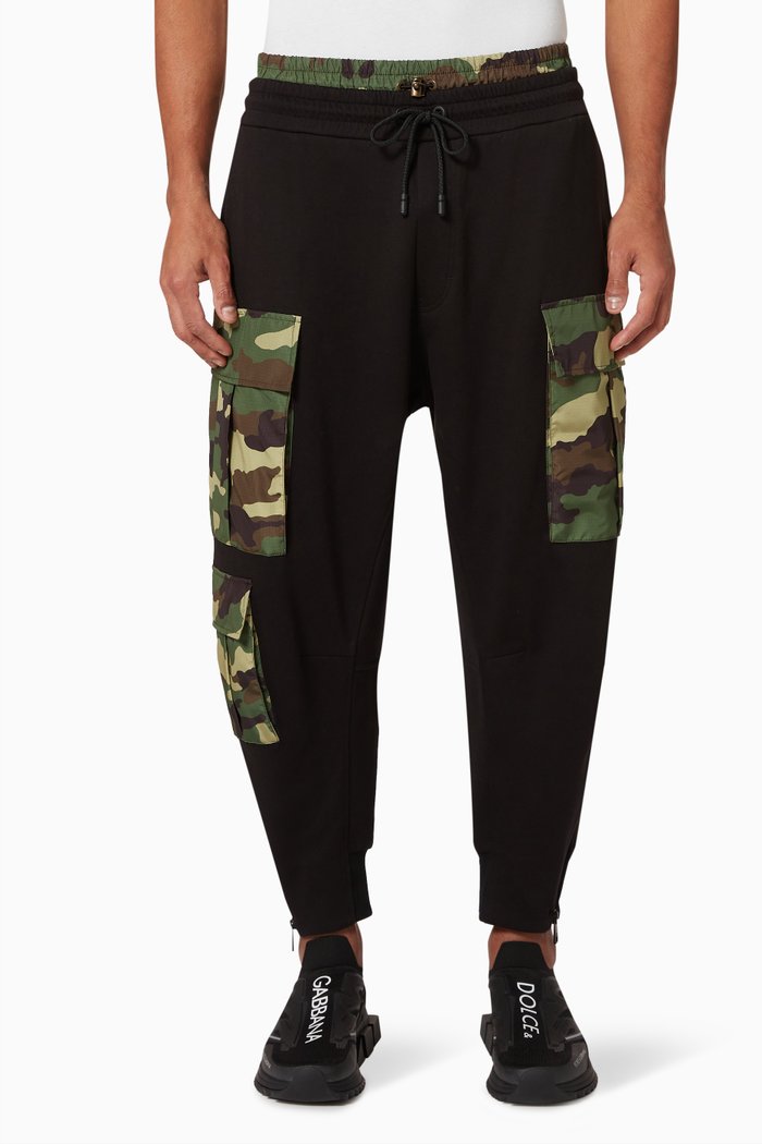 

Jogging Pants in Cotton Blend, Black
