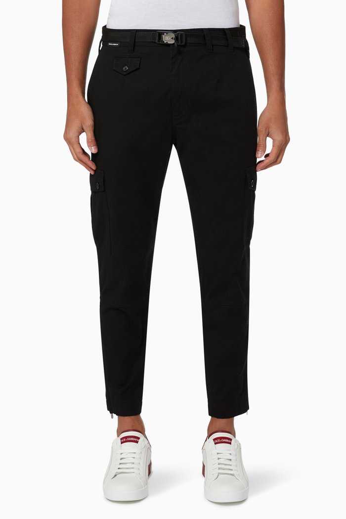 

Cargo Pants in Stretch Cotton, Black