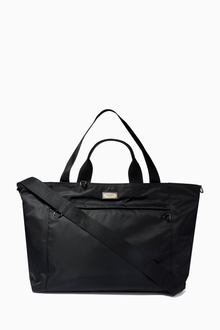

Travel Logo Plate Tote bag in Nylon, Black