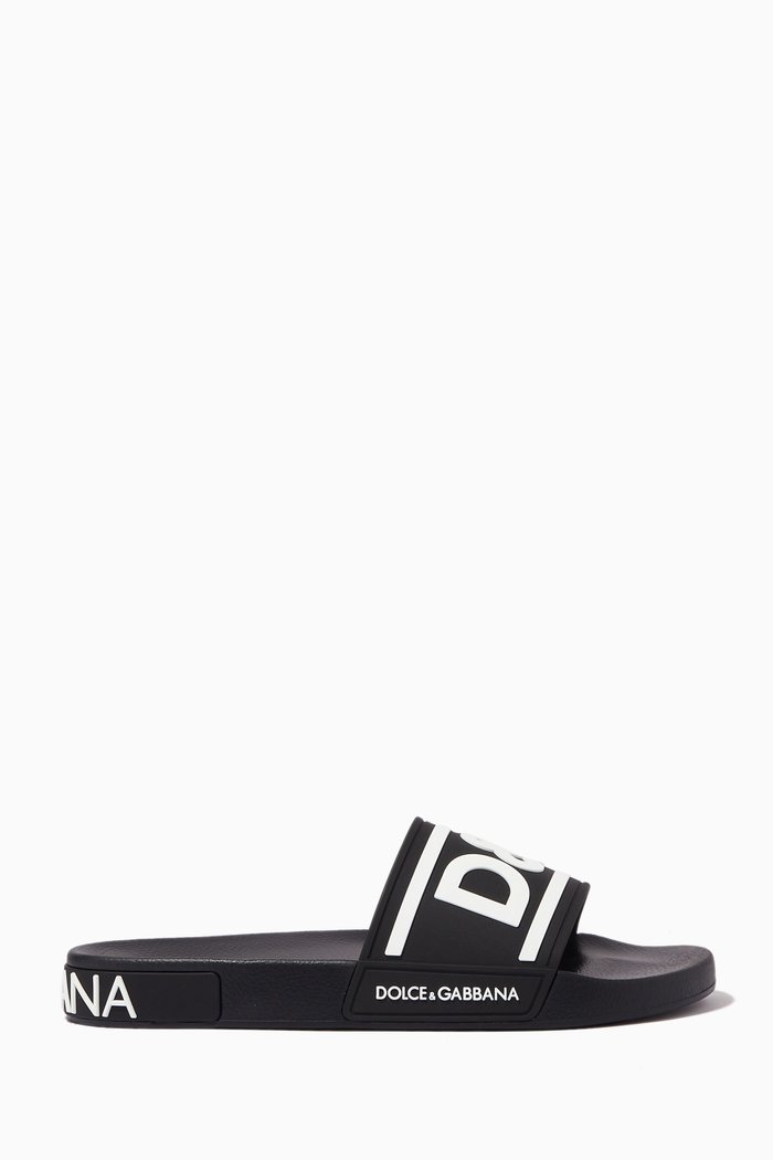 D&G Slides in Rubber, Black