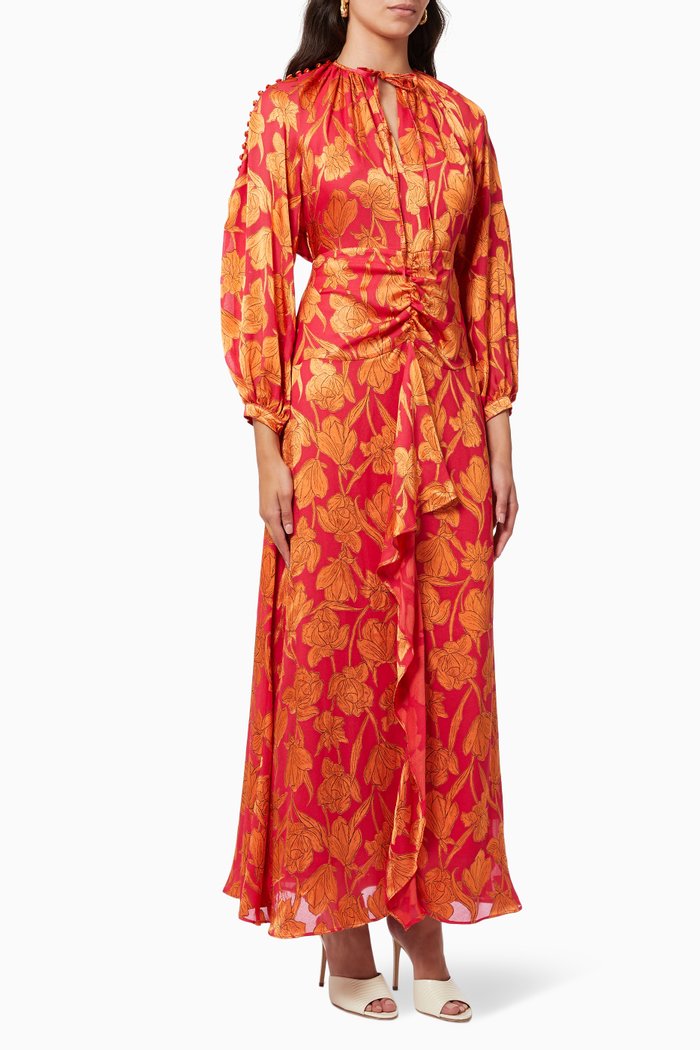 

Chain Neck Tie Dress, Orange