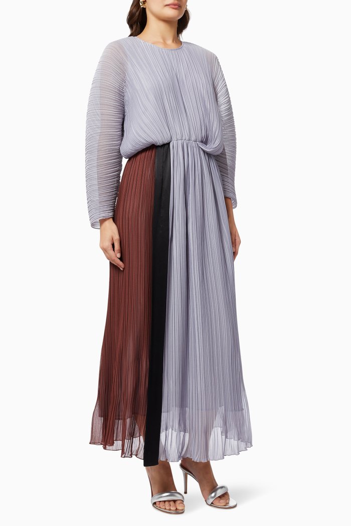 Floral Belted Dress, Grey