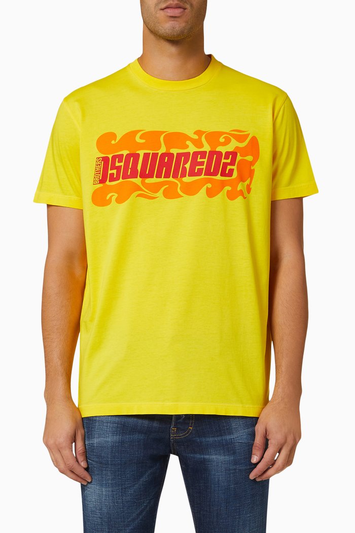 

Wave Logo Cigar T-shirt in Cotton Jersey, Yellow