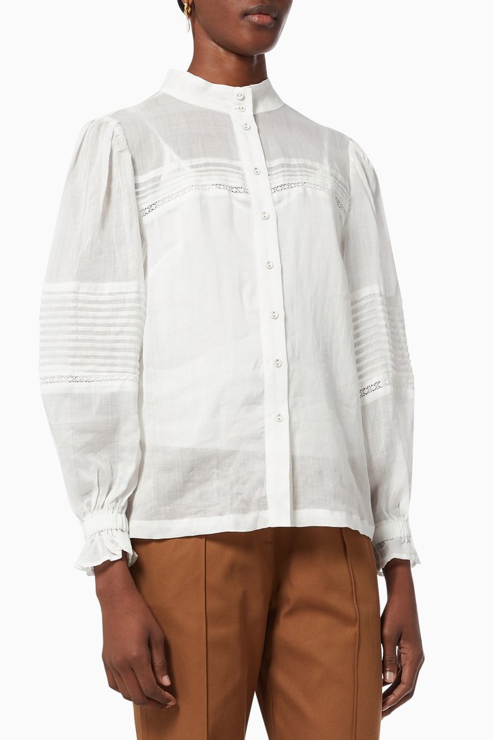 Soul Wanderer Blouse in Ramie Blend, White