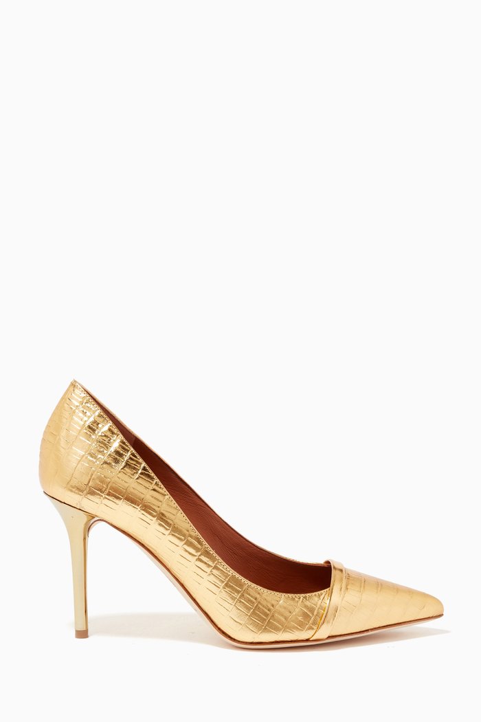 

Rina 85 Pumps in Croc-embossed Leather, Gold