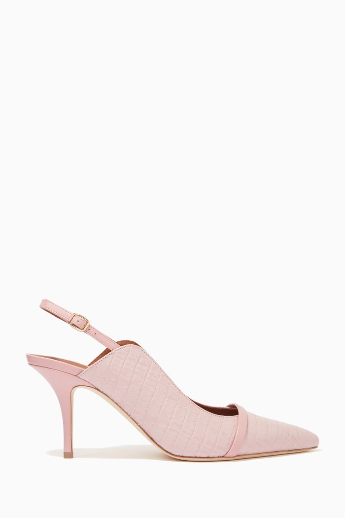 

Marion 70 Slingback Pumps in Croc-embossed Leather, Pink